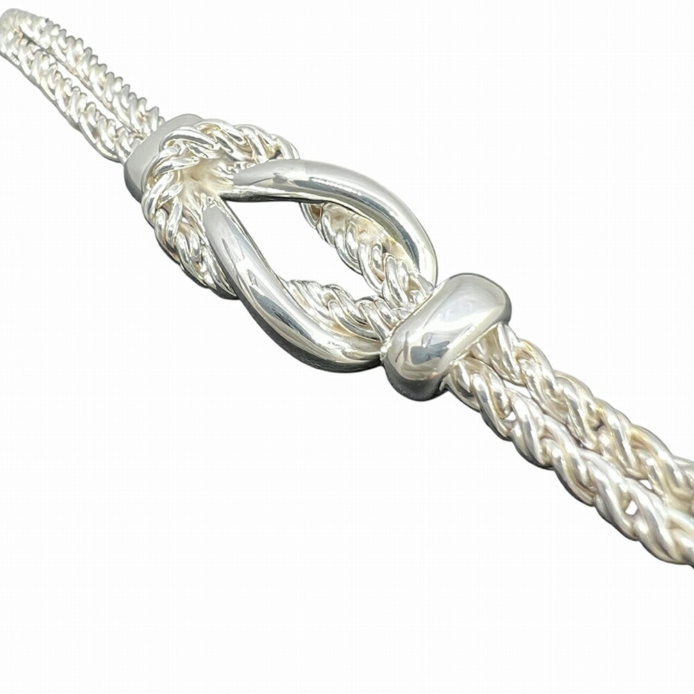 Tiffany Co Double Rope Center Knot Necklace Silver Jewelry Accessory Pendant - Picture 7 of 8